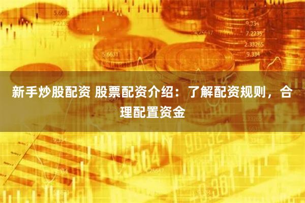 新手炒股配资 股票配资介绍：了解配资规则，合理配置资金
