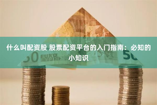 什么叫配资股 股票配资平台的入门指南：必知的小知识